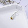 wholesale 925 Sterling Silver CZ Infinity Bee Pendant Necklace with Honeycomb Design - Gifts for Her-0-3