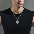 wholesale 925 Sterling Silver Saint Michael Pendant With Crystals And Chain-0-3