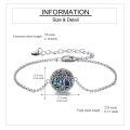 wholesale 925 Sterling Silver Tree Of Life Abalone Shell & Blue Opal Charm Bracelet-0-3