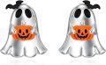 wholesale 925 Sterling Silver Halloween Ghost Pumpkin Stud Earrings-0-0