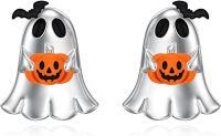 wholesale 925 Sterling Silver Halloween Ghost Pumpkin Stud Earrings-Ghost