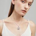 wholesale 925 Sterling Silver Koala Heart Pendant Necklace I Love You Forever Zircon Enamel Rose Gold-0-1