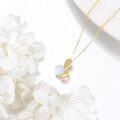 wholesale 14K Solid Opal Teardrop Pendant Necklace with Cubic Zirconia - Mothers Day Gifts-0-3