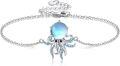 wholesale 925 Sterling Silver Blue Opal Octopus Charm Bracelet - Mothers Day Gift for Her-0-0