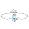 wholesale 925 Sterling Silver Octopus Charm Bracelet With Blue Crystal Details-0-0