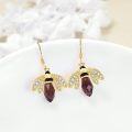 wholesale 925 Sterling Silver Crystal Bee Drop Earrings for Women -0-2
