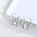 wholesale 925 Sterling Silver Owl Branch Design Hypoallergenic Small Huggie Hoop Earrings for Women-0-1