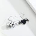wholesale 925 Sterling Silver Heart Bat Wing Drop Earrings Black Enamel Gothic Jewelry for Women and Girls-0-1