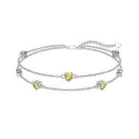 wholesale 925 Sterling Silver Heart Birthstone Anklet Bracelets for Women-11-Yellow Topaz Bracelet 7\"-9\"