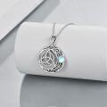 wholesale 925 Sterling Silver Moonstone Celtic Knot Triquetra Pendant Necklace for Women-0-3
