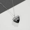 wholesale 925 Sterling Silver Heart-Shaped Black Rose Thorns Infinity Pendant Necklace for Women Girls Valentines Day Gifts Jewelry Accessories 43mm x 68mm-0-1