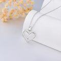 wholesale 925 Sterling Silver Open Heart Pendant with Cubic Zirconias for Women-0-2