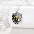 wholesale 925 Sterling Silver Black Onyx Eye Of Horus Shield Pendant Necklace for Women's Gifts-0-4