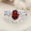 wholesale 14K 18K Solid Gold Oval Gemstone Vintage Leaf Art Deco Bridal Rings Wholesale Set-0-5