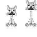 wholesale 925 Sterling Silver French Bulldog Dog Stud Earrings for Women Girls -0-0
