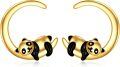 wholesale 14K Gold Panda Moon Stud Earrings - Cute Animal Design  for Her-0-0