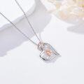 wholesale 925 Sterling Silver Double Heart with Mother and Child Pendant Necklace  for Women Sisters Moms Friends-0-1