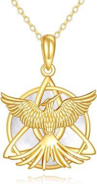 wholesale 14K Gold Natural Stone Phoenix Pendant Necklace for Women's s-Phoenix