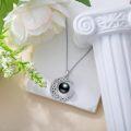 wholesale 925 Sterling Silver Black Pearl Crescent Moon Celtic Knot Pendant Necklace with 18+2 Chain - Valentines Day & Mothers Day Gifts for Her-0-2