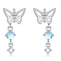 wholesale 925 Sterling Silver Butterfly Marquise Cz Opalite Drop Earrings White Gold Plated-2-Butterfly Moonstoen Earrings