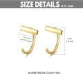 wholesale Gold 14k Minimalist Bar Huggies Ear Cuffs - Hypoallergenic Jewelry for Women & Teenage Girls-0-4