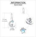 wholesale 925 Sterling Silver Rabbit on the Moon Star Dangle Drop Earrings for Women-0-4