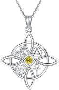 wholesale Sterling Silver Celtic Cross Witches Knot Pendant Necklace Amulet Gift-0-9