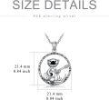 wholesale 925 Sterling Silver Otter Playing Guitar Pendant Necklace for Women Girls  45cm Chain Length-0-4