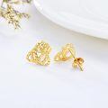 TOUPOP 14k Gold Diamond-cut Celtic Trinity Knot Stud Earrings For Women-0-4