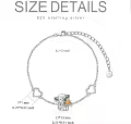 wholesale 925 Sterling Silver Heart & Elephant Charm Bracelet Wholesale for Women and Girls-0-4