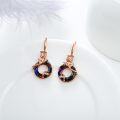 wholesale 925 Sterling Silver Rose Gold Plated Austrian Crystal Volcano Rose Earrings for Women-0-2
