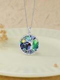 wholesale 925 Sterling Silver Abalone Shell Tree of Life Sun Moon Pendant Necklace-0-1