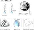 wholesale 925 Sterling Silver Teardrop Moonstone & Turquoise CZ Drop Earrings for Women-0-5