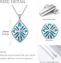 wholesale 925 Sterling Silver Blue Opal Cross Pendant Necklace for Women and Men-0-3
