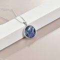 wholesale 925 Sterling Silver Abalone Shell Tree of Life Owl Pendant Necklace for Women-0-4