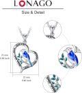 wholesale 925 Sterling Silver Heart-Shaped Blue Jay Bird Pendant Necklace - Love Gift for Women and Moms-0-5