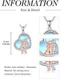 wholesale  925 Sterling Silver Moonstone Heart Necklace for Sisters - Engraved Always My Sister Forever My Friend Gift for Women-0-4