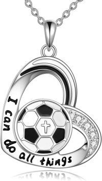 wholesale 925 Sterling Silver Soccer Ball Sporty Charm Pendant Necklace Gift for Women-Soccer