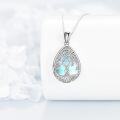wholesale 925 Sterling Silver Blue Agate Tree of Life Pendant Necklace for Women-0-2
