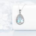 wholesale 925 Sterling Silver Blue Agate Tree of Life Pendant Necklace for Women-0-2