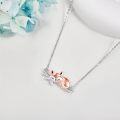 wholesale 925 Sterling Silver Sleeping Fox Pendant Necklaces for Women Gifts-0-3