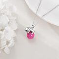 wholesale 925 Sterling Silver Pink Jade Koala Bear Charm Necklace Animal s for Women-0-4