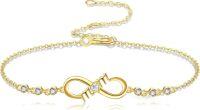 wholesale 14K Gold Infinity Mom Heart Charm Bracelet - Elegant for Mother's Day Anniversary-mom