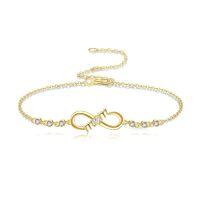 wholesale 14k Gold Infinity Bracelet Wholesale With Lab Diamond Accents And Heart Detail-mom