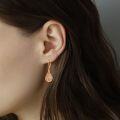wholesale 925 Sterling Silver Plated Rose Gold Filigree Teardrop Leverback Drop Earrings-0-2