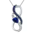 wholesale  925 Sterling Silver White Gold Plated Heart Birthstone Necklace with Infinity Symbol for Women, Adjustable Chain, Hypoallergenic, Elegant Gift for Her-0-0
