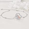 wholesale 925 Sterling Silver Adjustable Bracelet with Cat and Dog Hug Design 7+2 s for Women-0-4