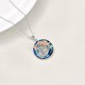wholesale 925 Sterling Silver Blue Crystal Phoenix Pendant Necklace for Women-0-4