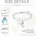 wholesale 925 Sterling Silver Double Layered Moonstone Pendant Ankle Bracelet for Women Girls  8-10 Adjustable Chain Length-0-4