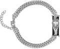 wholesale 925 Sterling Silver Chain Link with Black Crystal Animal Head Charm Bracelet for Men & Women-0-0